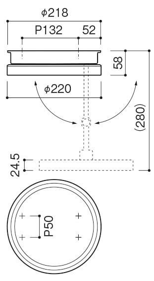 カワジュン 【SE-158-XC】 LED照明付き拡大鏡 Extension LED Mirror